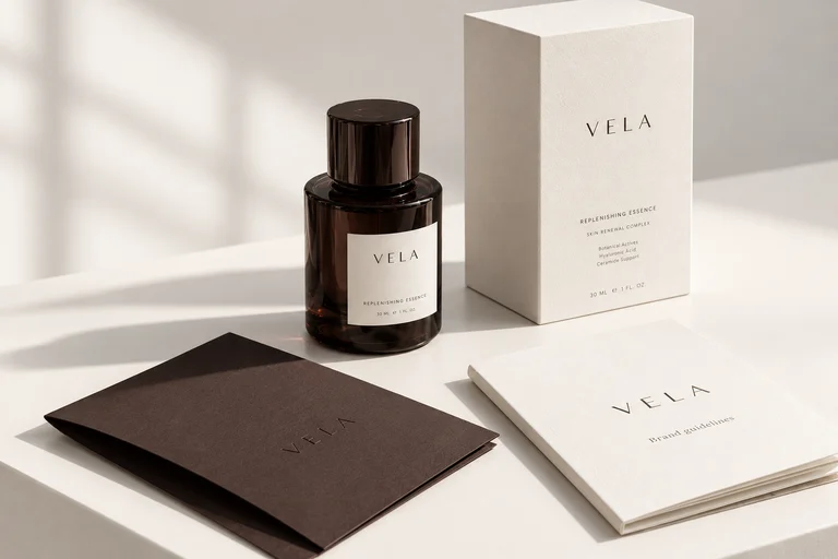 VELA skincare identity concept